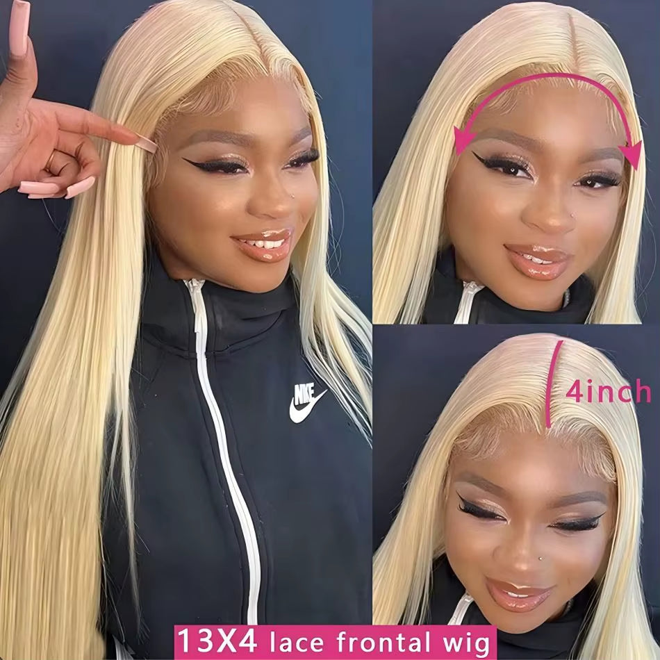 250 Density Human Hair Wigs Blonde 613 Lace Front Wigs 13X6 Straight Human Hair Lace Frontal Wig Brazilian Hair Wigs for Women