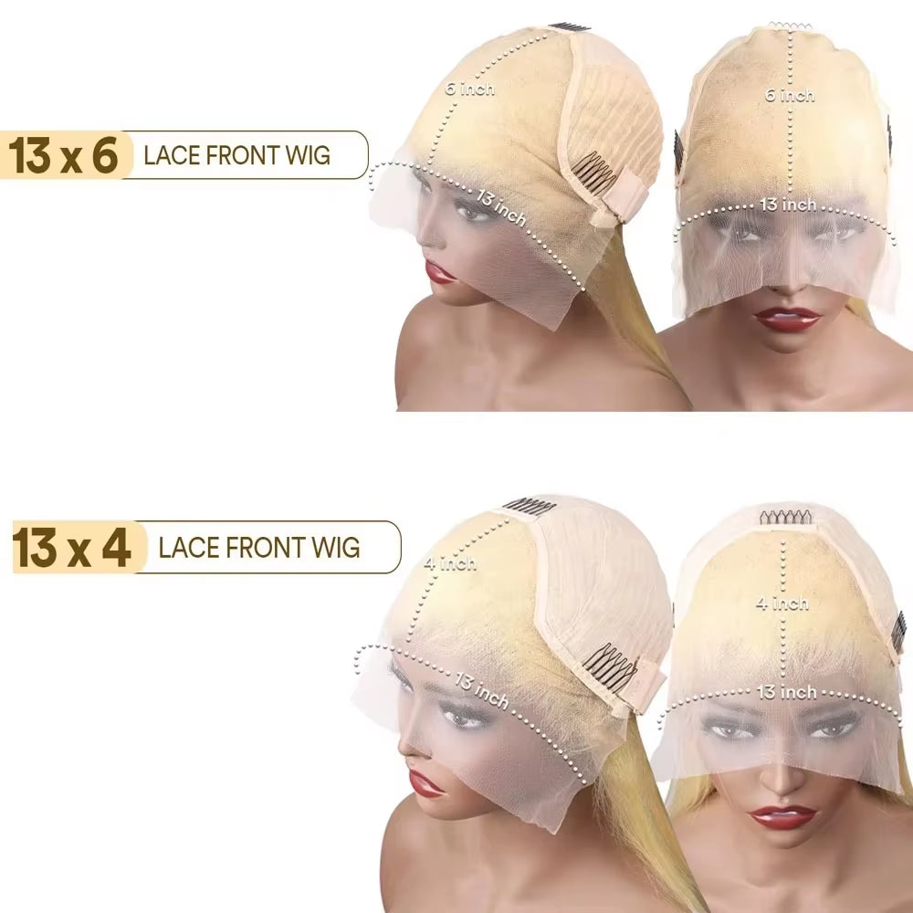 250 Density Human Hair Wigs Blonde 613 Lace Front Wigs 13X6 Straight Human Hair Lace Frontal Wig Brazilian Hair Wigs for Women