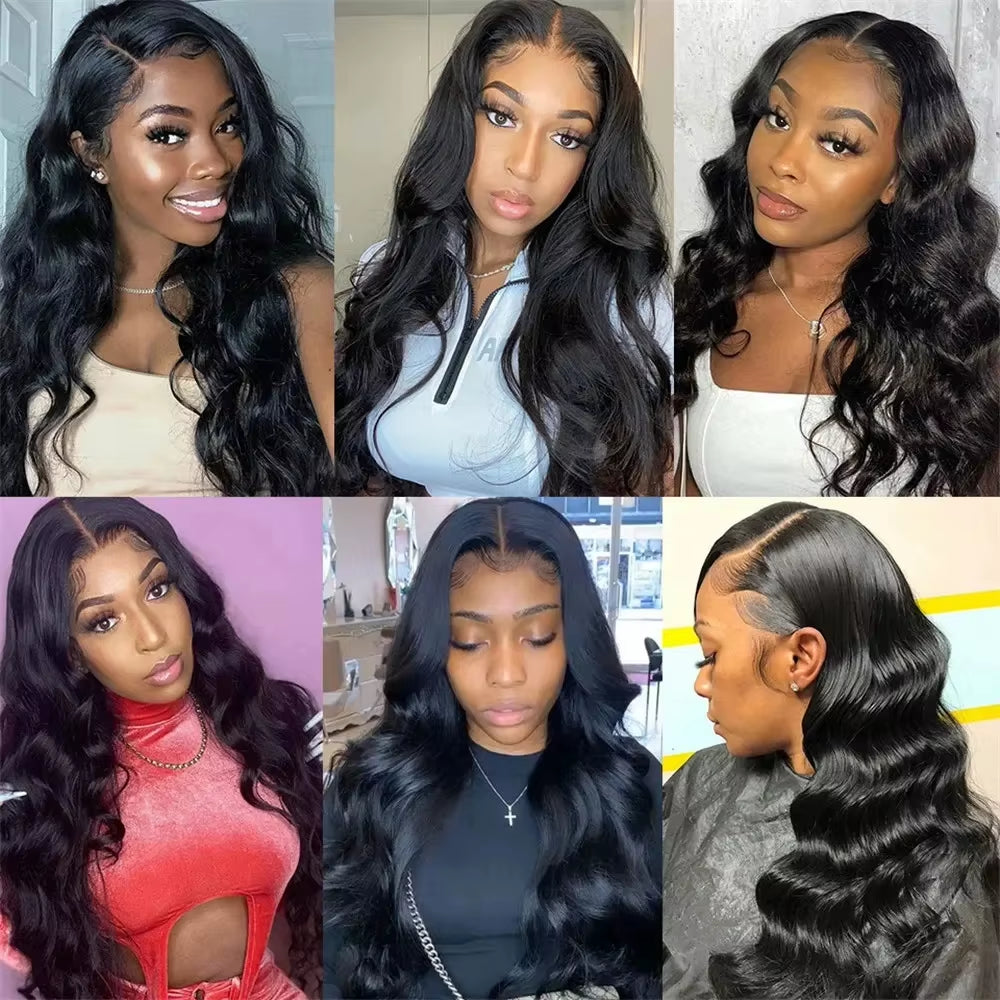 250 Density Body Wave Human Hair Wigs 13X6 HD Transparent Lace Front Wigs for Women Brazilian 13X4 360 Pre Plucked Lace Frontal