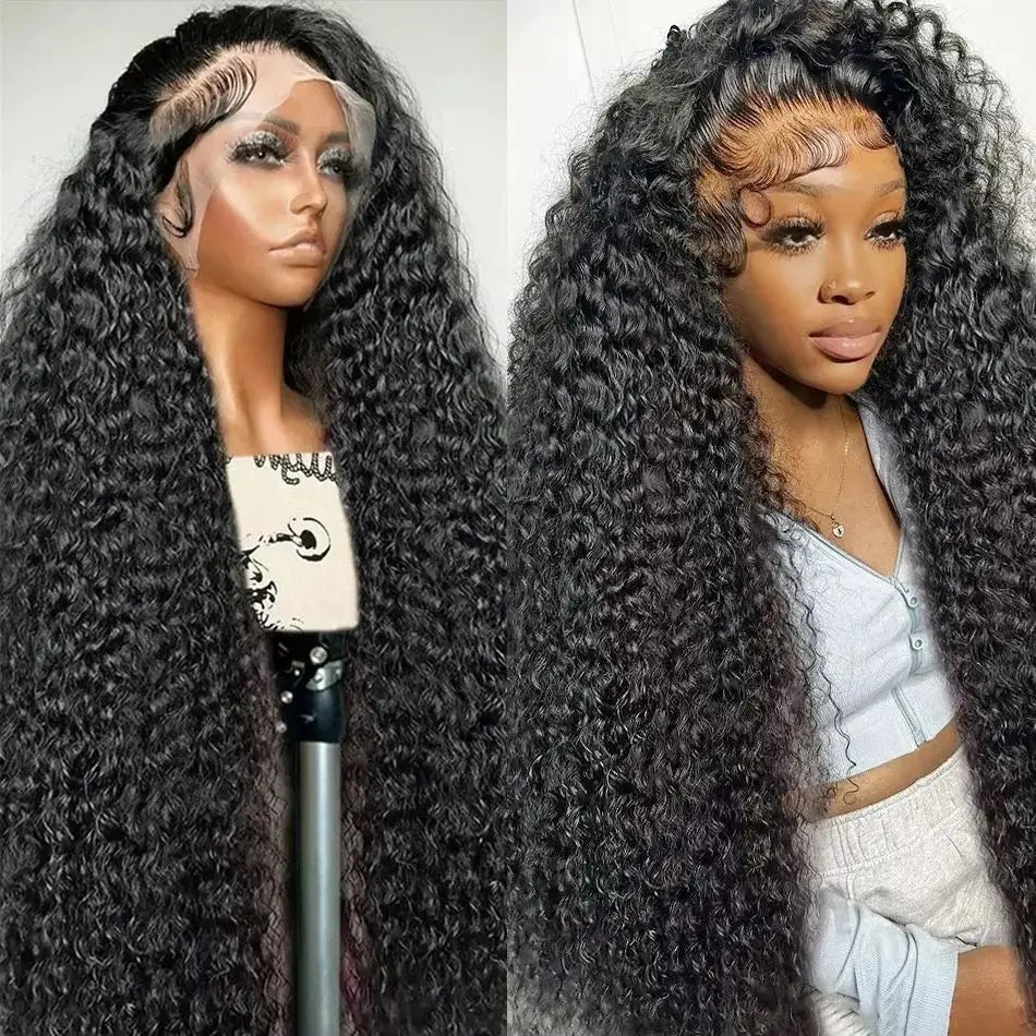 250 Density Deep Wave Lace Front Wig 13X6 Hd Lace Frontal Wig 13X4 Curly Human Hair Wigs for Women 360 Pre Plucked Lace Wig