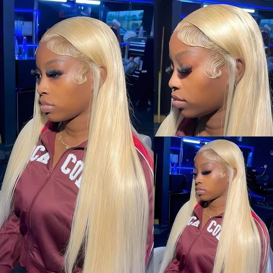 250 Density Human Hair Wigs Blonde 613 Lace Front Wigs 13X6 Straight Human Hair Lace Frontal Wig Brazilian Hair Wigs for Women