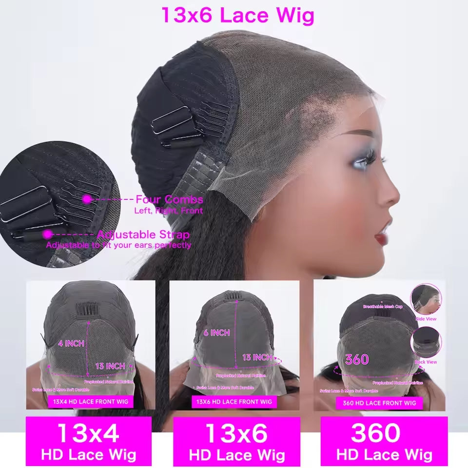 13X6 Bone Straight Lace Front Wig 30 40 Inch Lace Front Human Hair Wigs for Women 13X4 Brazilian Hair Glueless Wigs Human Hair