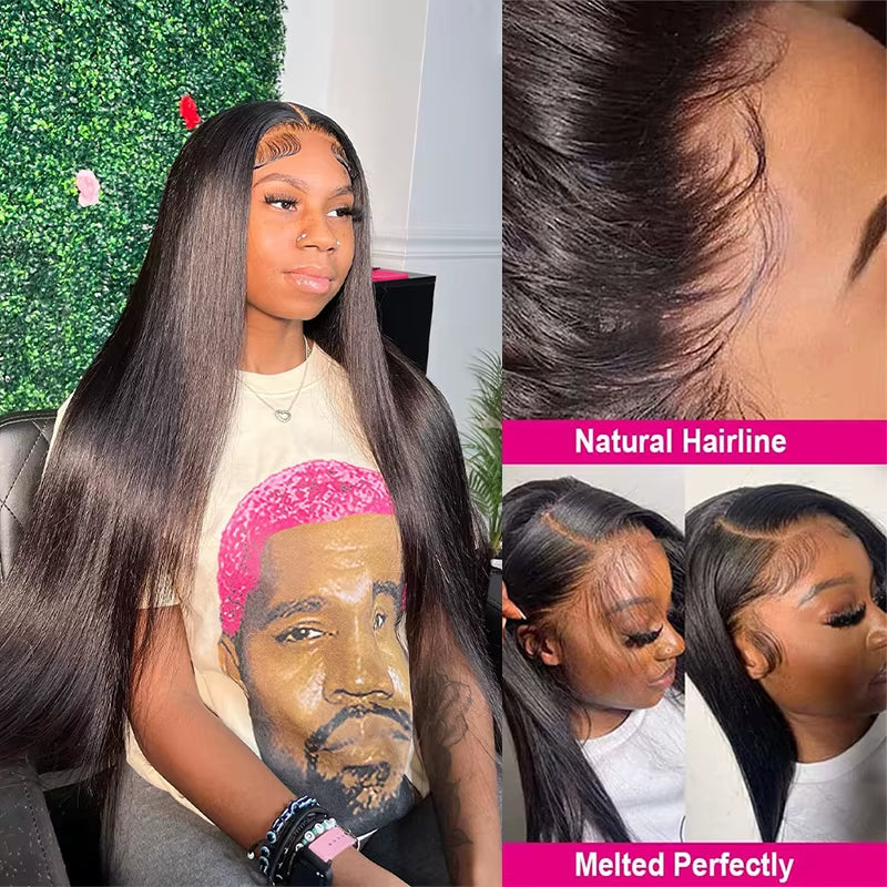 13X6 Bone Straight Lace Front Wig 30 40 Inch Lace Front Human Hair Wigs for Women 13X4 Brazilian Hair Glueless Wigs Human Hair