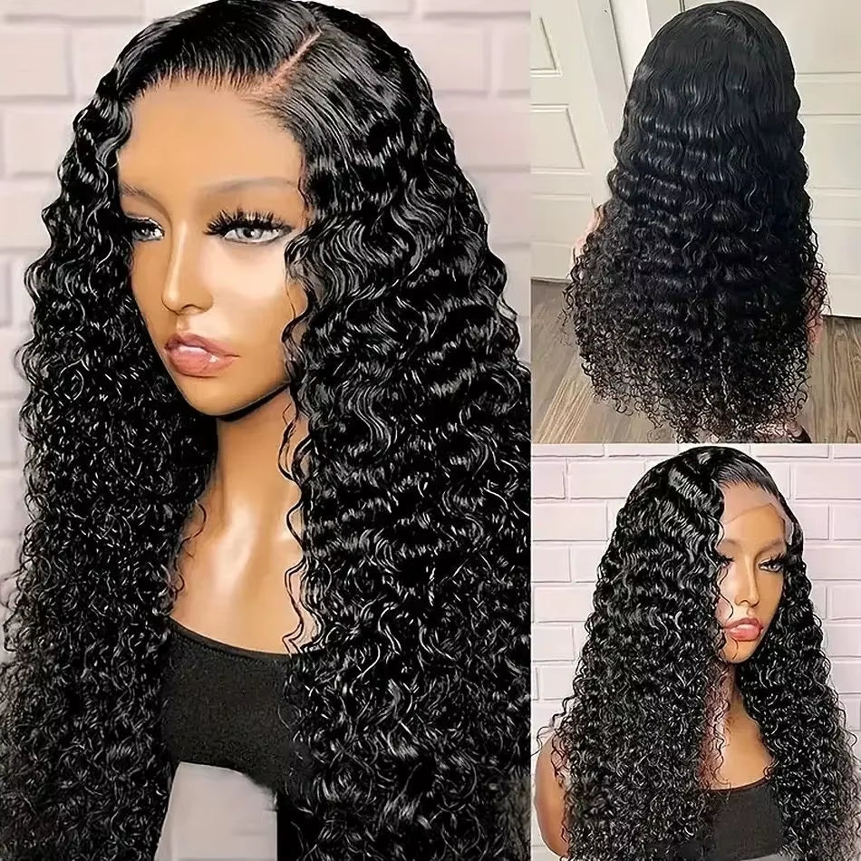 250 Density Deep Wave Lace Front Wig 13X6 Hd Lace Frontal Wig 13X4 Curly Human Hair Wigs for Women 360 Pre Plucked Lace Wig
